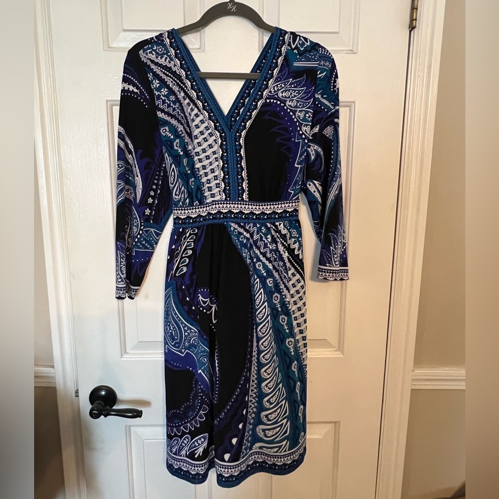 ECI Multicolor Paisley Long Sleeve Dress